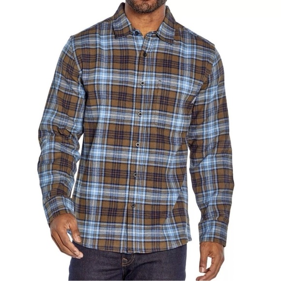 Eddie Bauer Mens Button Up Shirt Size S Bristol Flannel Deep Denim Plaid NWT $59 - Picture 1 of 13